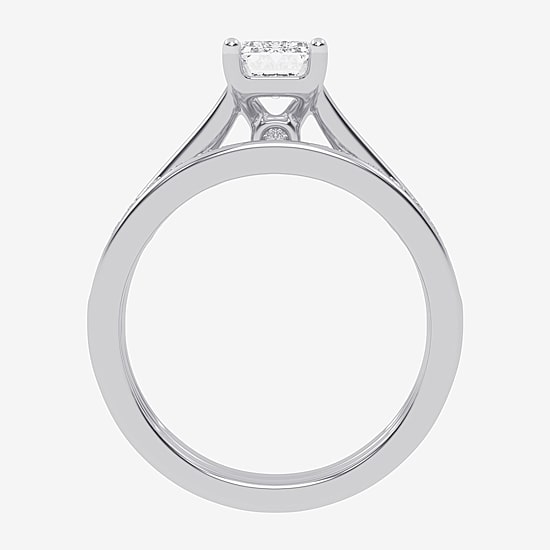 (G / Vs2-Si1) Womens 1 1/2 CT. T.W. Lab Grown White Diamond 10K Gold Side Stone Bridal Set