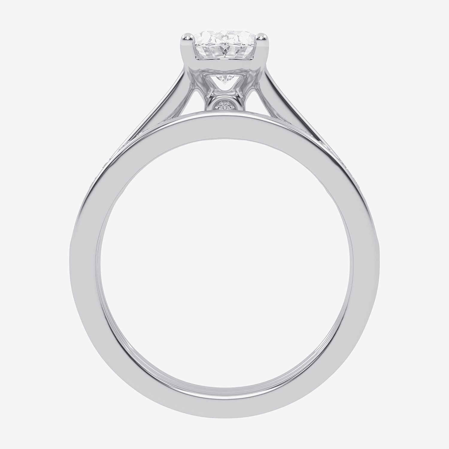 (G / Vs2-Si1) Womens 1 1/2 CT. T.W. Lab Grown White Diamond 10K Gold Oval Side Stone Bridal Set