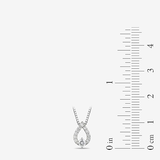 (I1-I2/ H) Womens 1/6 CT. T.W. Lab Grown White Diamond Sterling Silver Pear 18 Inch Pendant Necklace