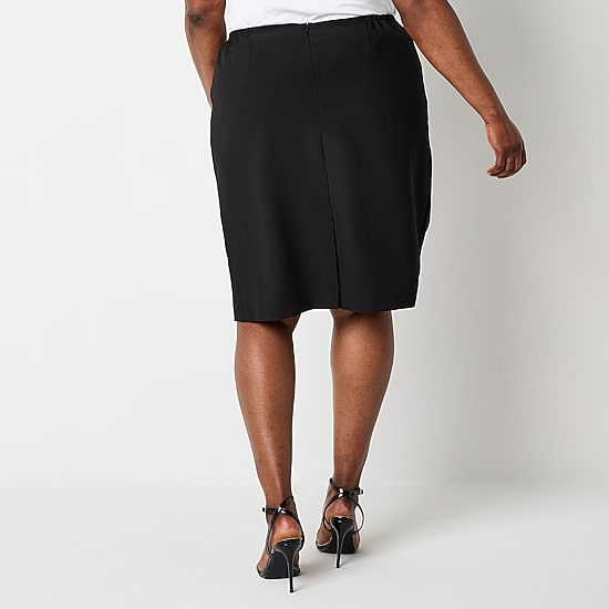 Black Label by Evan-Picone Womens Plus Suit Skirt
