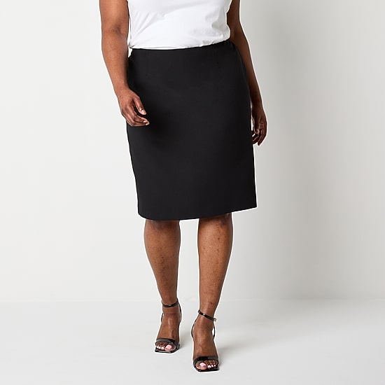 Black Label by Evan-Picone Womens Plus Suit Skirt
