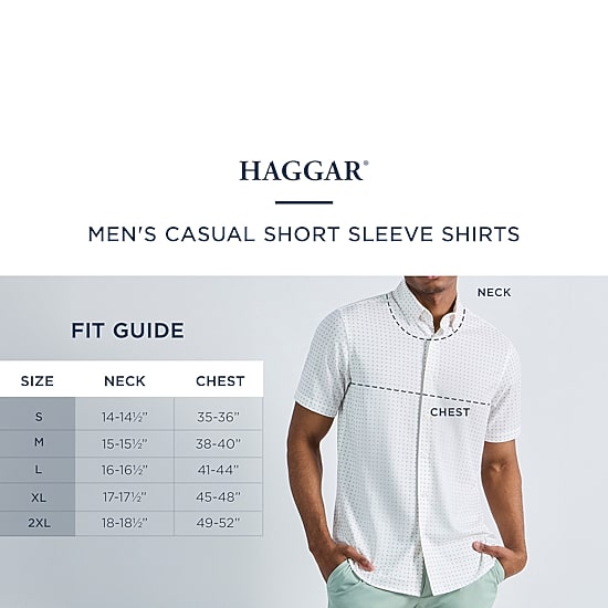 Haggar Performance Seersucker Mens Short Sleeve Slim Fit Button-Down Shirt