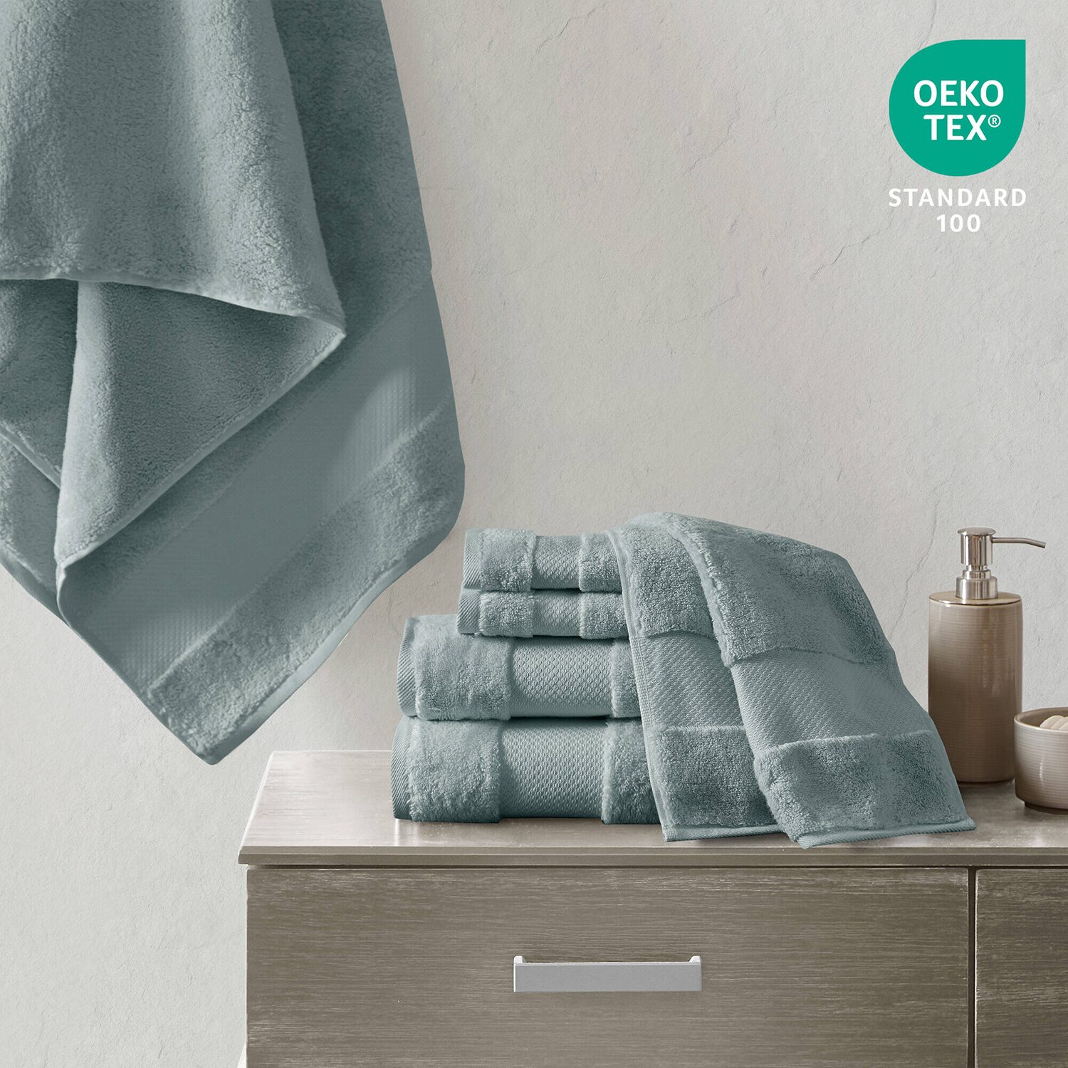 Madison Park Signature Turkish Oversized Cotton Solid 6-pc. Bath Towel Set
