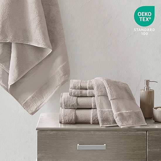 Madison Park Signature Turkish Oversized Cotton Solid 6-pc. Solid Bath Towel Set