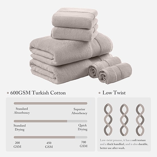 Madison Park Signature Turkish Oversized Cotton Solid 6-pc. Solid Bath Towel Set