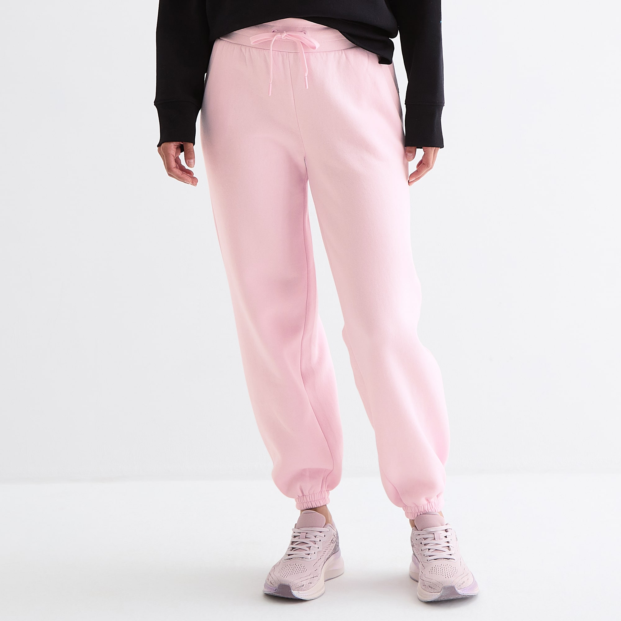 Xersion Womens DRAWSTRING WAIST Cuffed Mid Rise Regular Fit Tall Fleece Active Jogger Pant