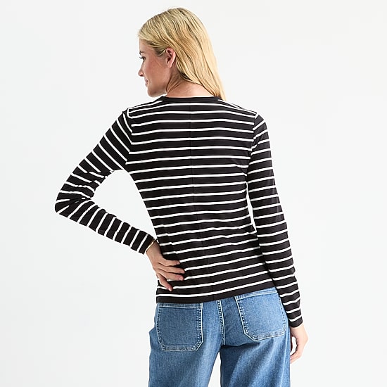 a.n.a Womens Crew Neck Long Sleeve T-Shirt