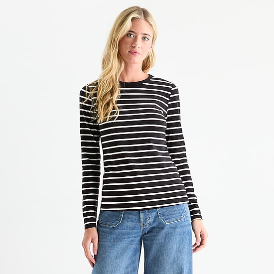 a.n.a Womens Crew Neck Long Sleeve T-Shirt