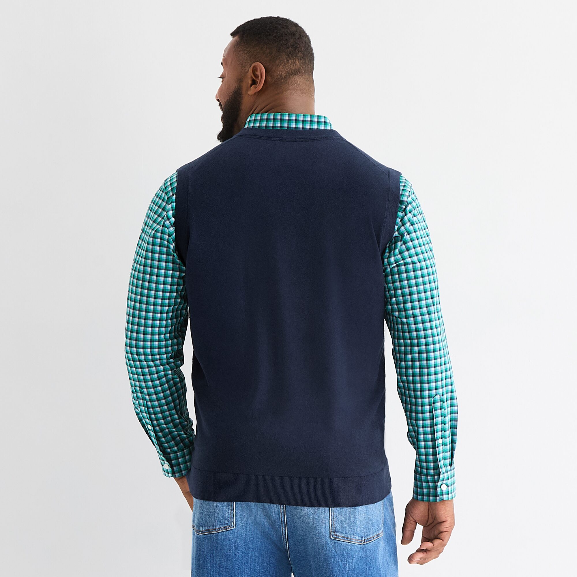 St. John's Bay Fine Gauge Mens V Neck Big and Tall Sweater Vest