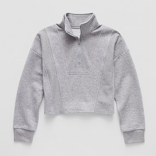 Xersion Little & Big Kid Girls Mock Neck Long Sleeve Fleece Active Quarter-Zip Pullover