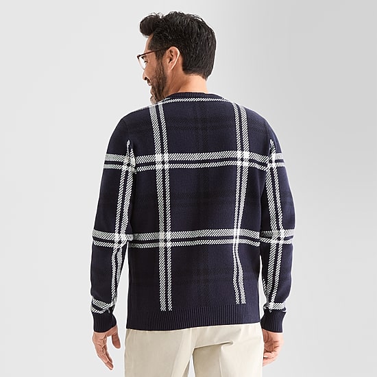 Stafford Mens Crew Neck Long Sleeve Pullover Sweater