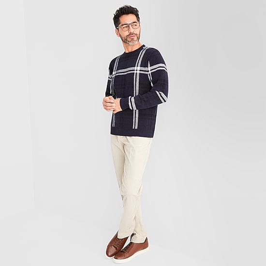 Stafford Mens Crew Neck Long Sleeve Pullover Sweater