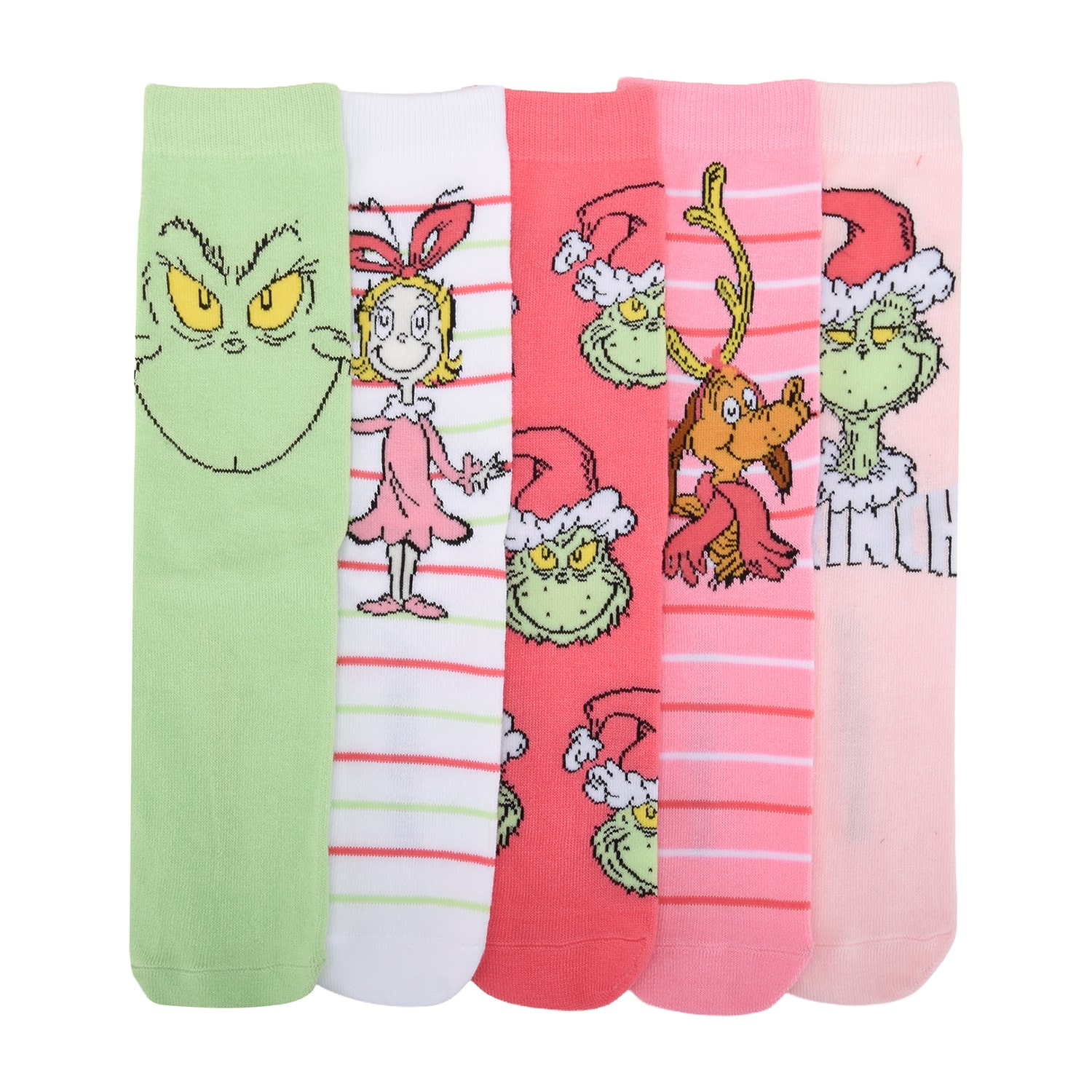 Womens 5-pc. Grinch Crew Socks