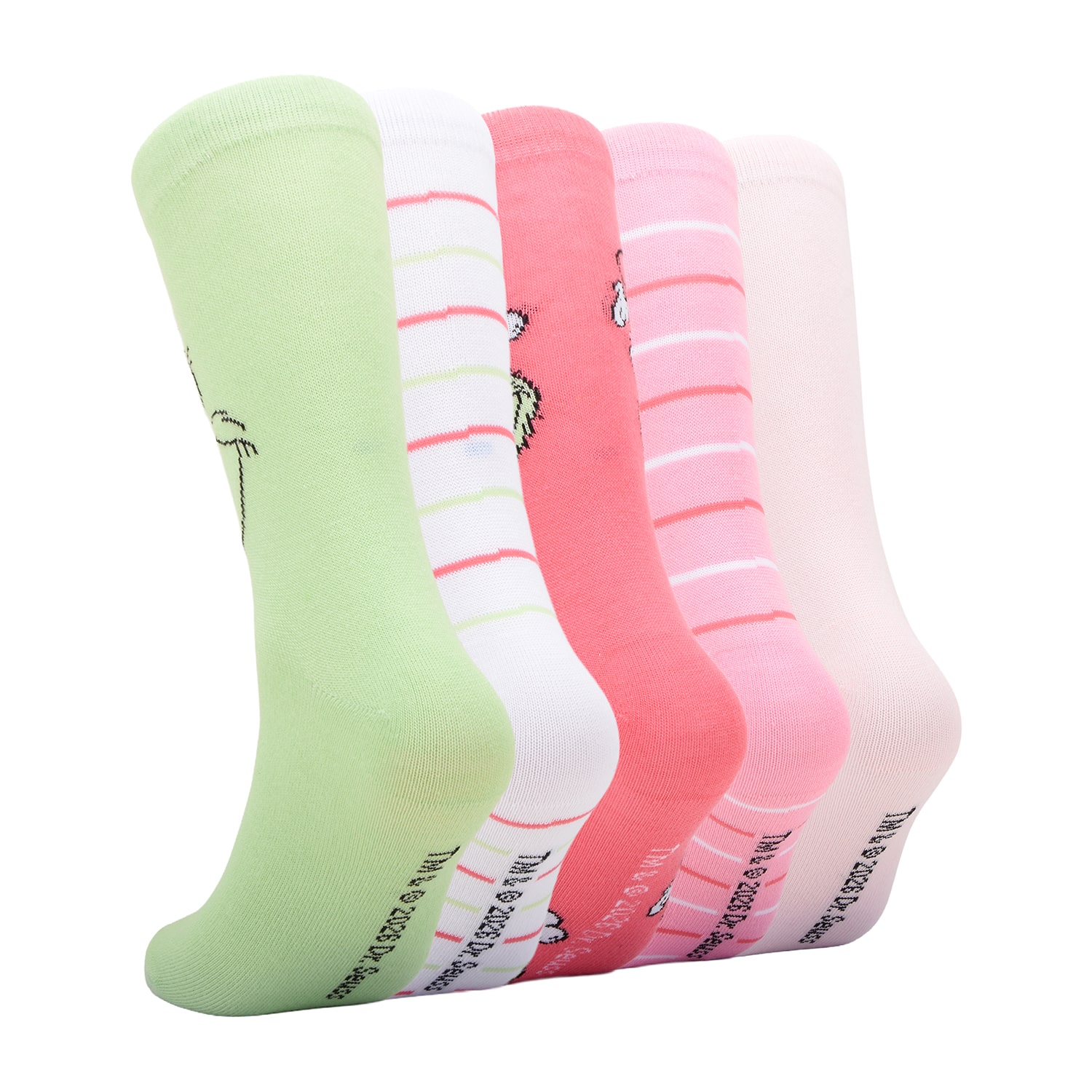 Womens 5-pc. Grinch Crew Socks