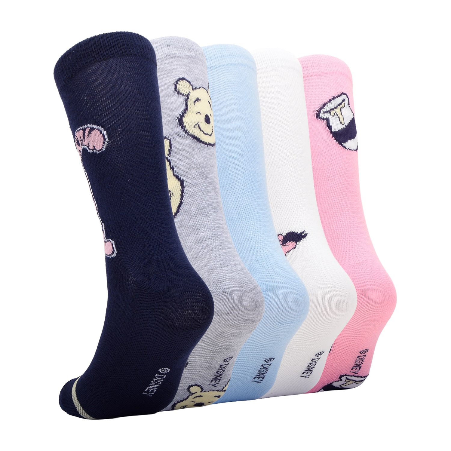 Womens 5-pc. Winnie The Pooh Crew Socks