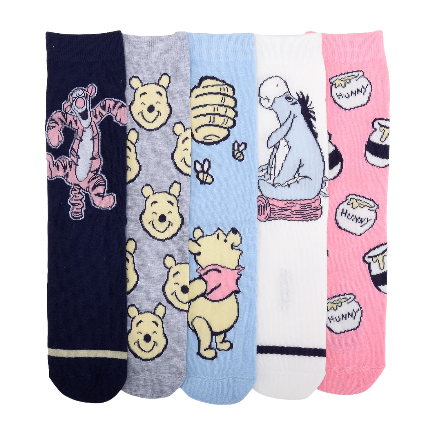 Womens 5-pc. Winnie The Pooh Crew Socks