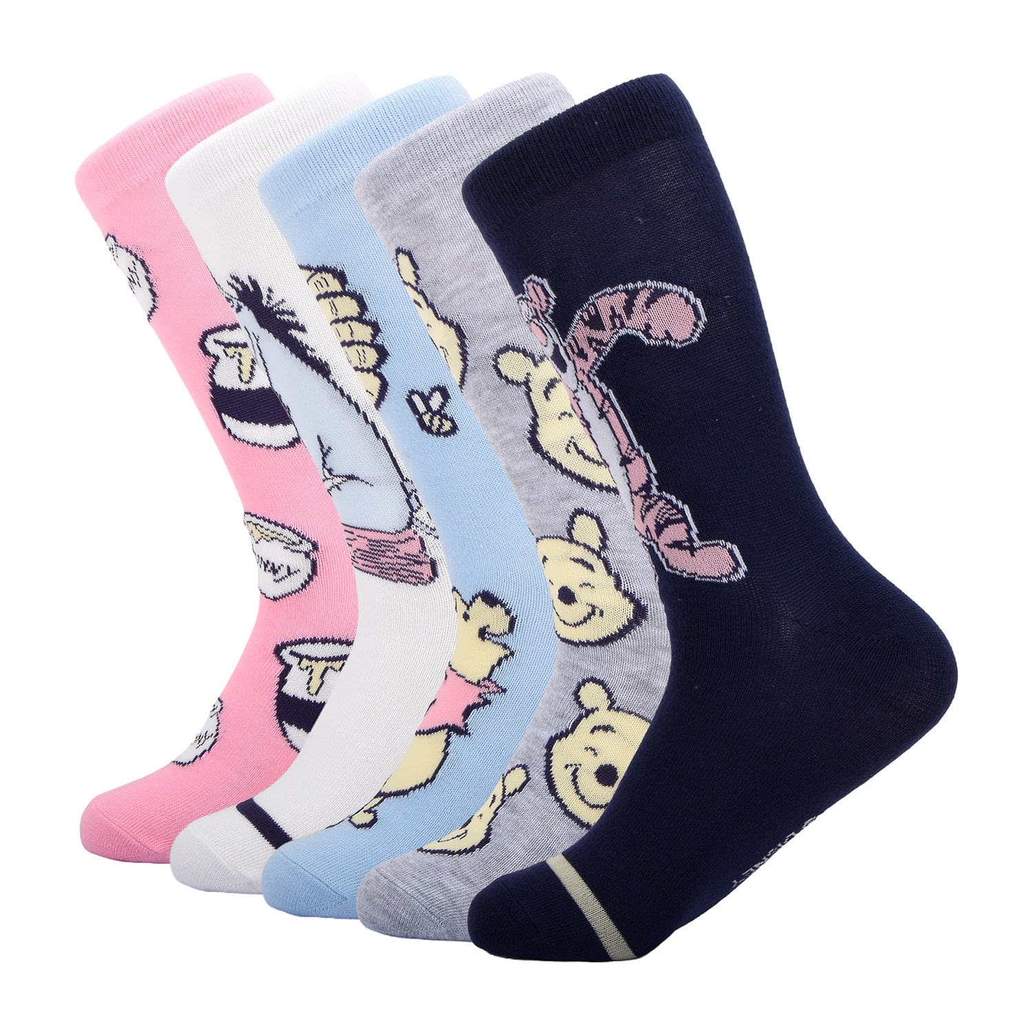 Womens 5-pc. Winnie The Pooh Crew Socks
