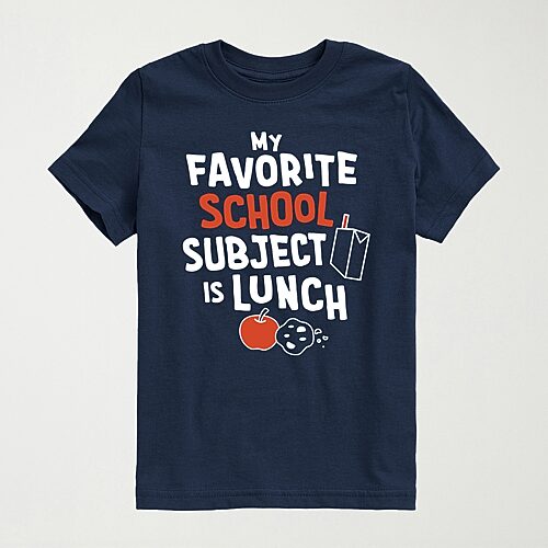 Instant Message Boys' 8-20 My Favorite School Subject Is Lunch Short-Sleeve Graphic T-Shirt - Navy