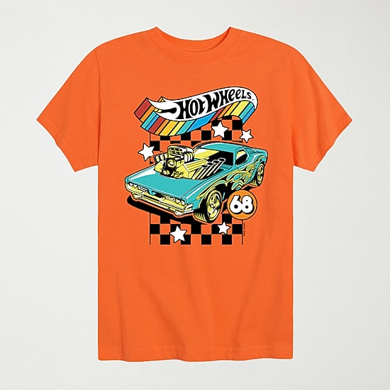 Little & Big Kid Boys Crew Neck Short Sleeve Regular Fit Hot Wheels Graphic T-Shirt