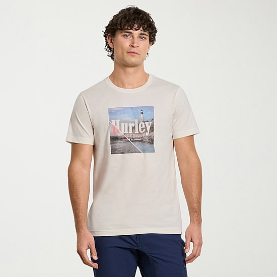 Hurley Mens Crew Neck Short Sleeve Regular Fit Graphic T-Shirt