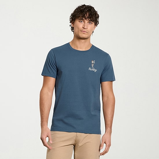 Hurley Mens Crew Neck Short Sleeve Regular Fit Graphic T-Shirt