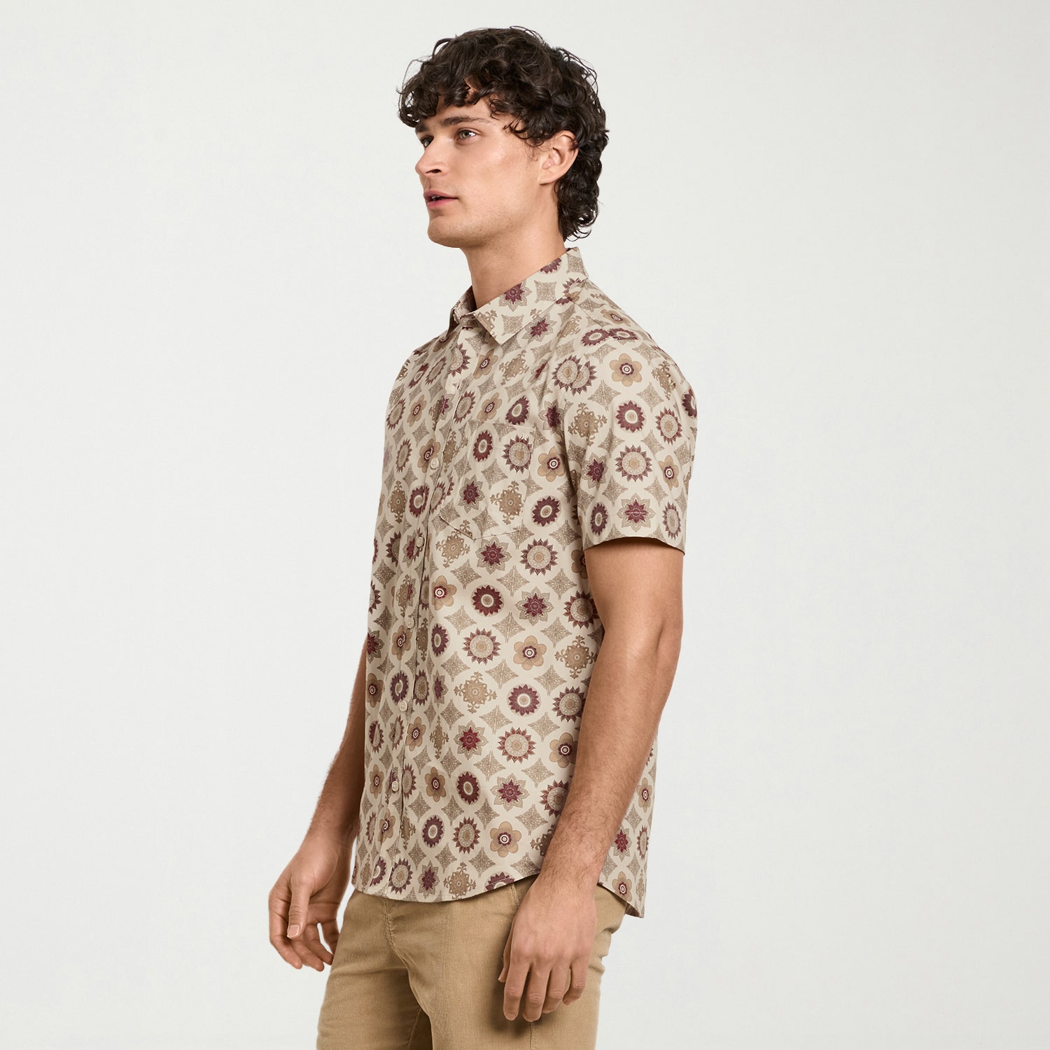 Hurley Mens Short Sleeve Regular Fit Button-Down Shirt