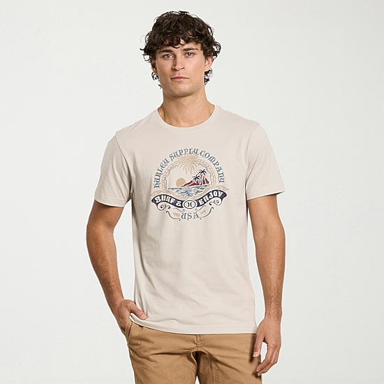 Hurley Mens Crew Neck Short Sleeve Regular Fit Graphic T-Shirt