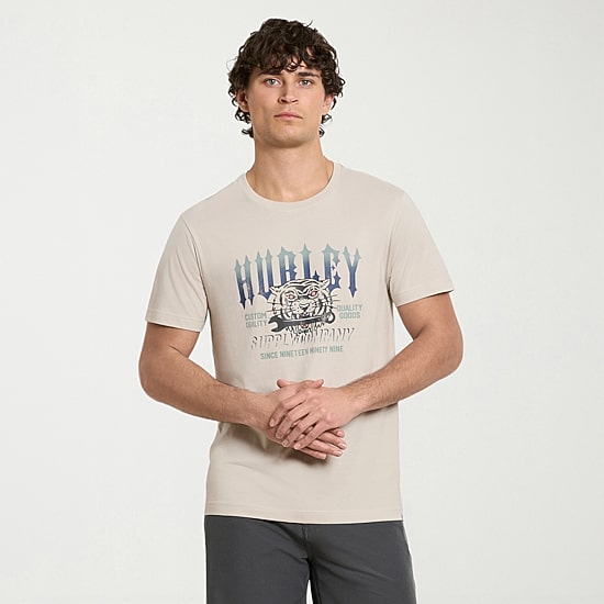 Hurley Mens Crew Neck Short Sleeve Regular Fit Graphic T-Shirt