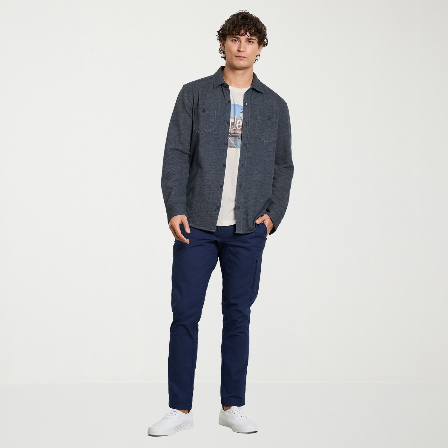 Hurley Mens Long Sleeve Regular Fit Button-Down Shirt