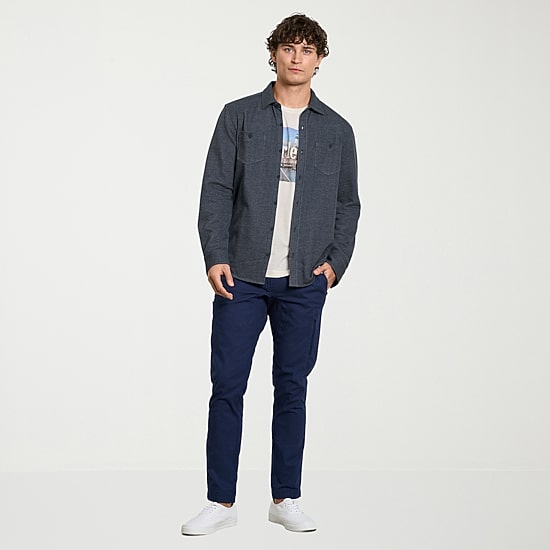 Hurley Mens Long Sleeve Regular Fit Button-Down Shirt