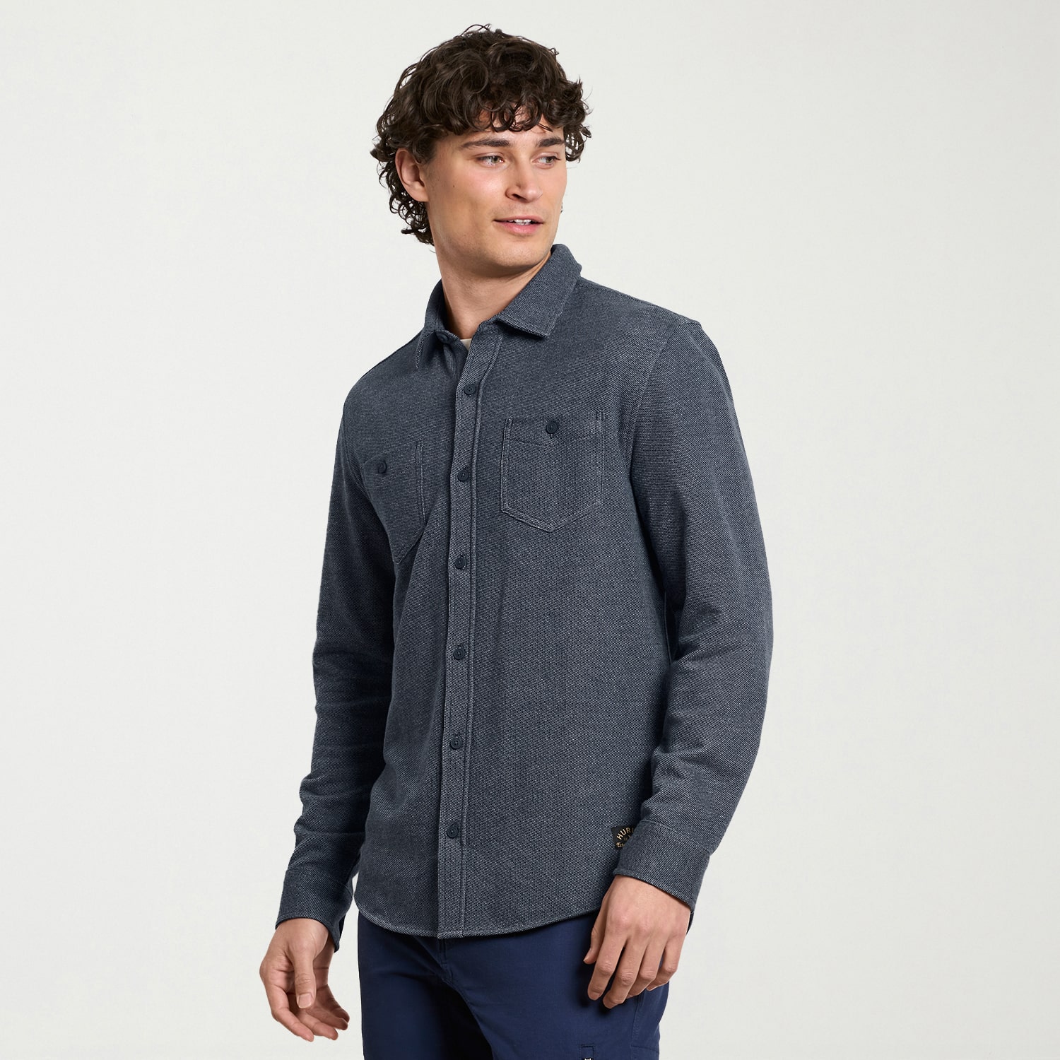Hurley Mens Long Sleeve Regular Fit Button-Down Shirt
