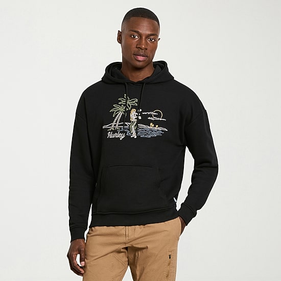 Hurley Mens Long Sleeve Embroidered Hoodie