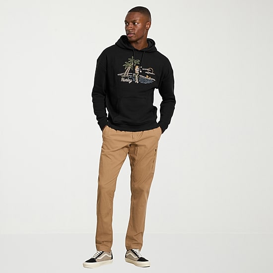 Hurley Mens Long Sleeve Embroidered Hoodie