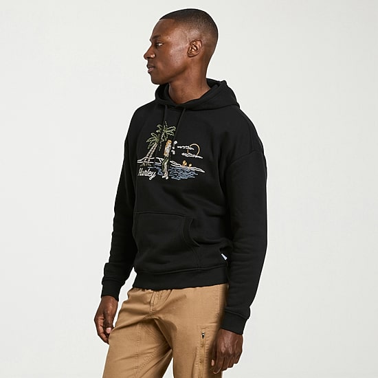 Hurley Mens Long Sleeve Embroidered Hoodie