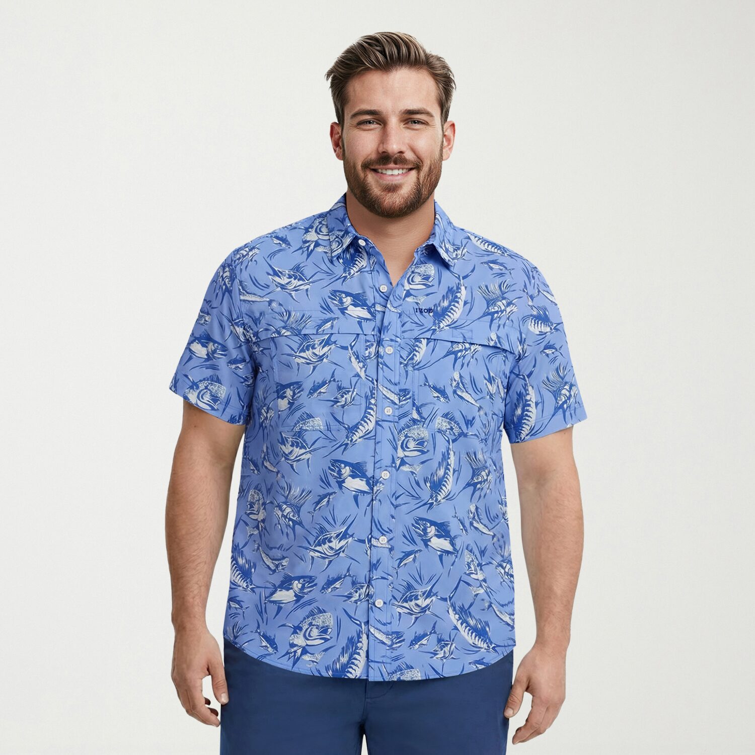 IZOD Sunshield Performance Mens Short Sleeve Classic Fit STRETCH FABRIC Big and Tall Button-Down Shirt