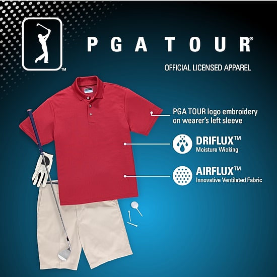 PGA TOUR Airflux Big and Tall Mens Short Sleeve Polo Shirt