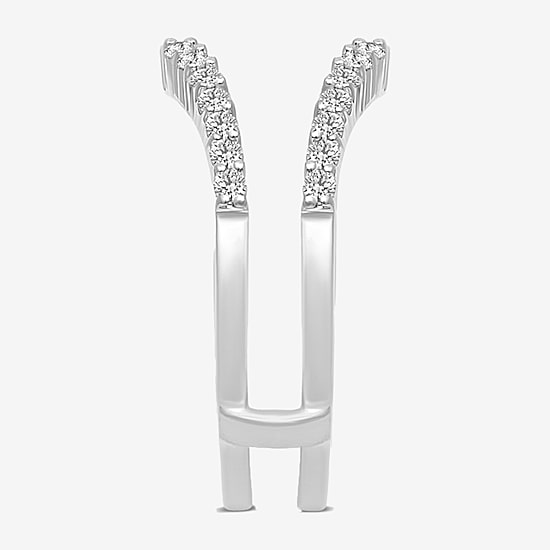 Womens 1/2 CT. T.W. Natural White Diamond 14K Gold Ring Guard