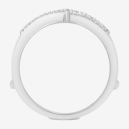 Womens 1/7 CT.T.W. Natural Diamond 10K or 14K White Gold Ring Guard