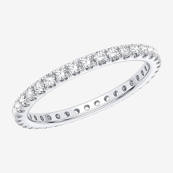 (H-I / Si1-Si2) Womens 1/2 CT. T.W. Lab Grown White Diamond 10K Gold Eternity Wedding Band