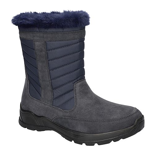 Easy Street Womens Frazer Slip Resistant Flat Heel Winter Boots, 7 1/2 Medium, Blue