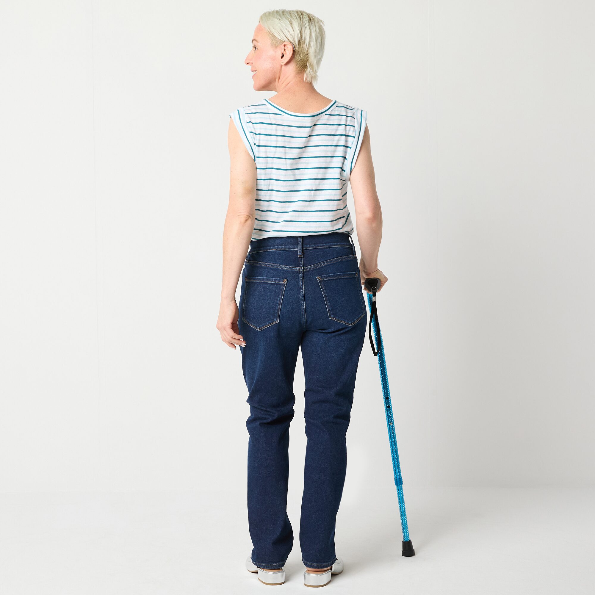 a.n.a Womens High Rise Adaptive Easy-on + Easy-off Straight Leg Jean