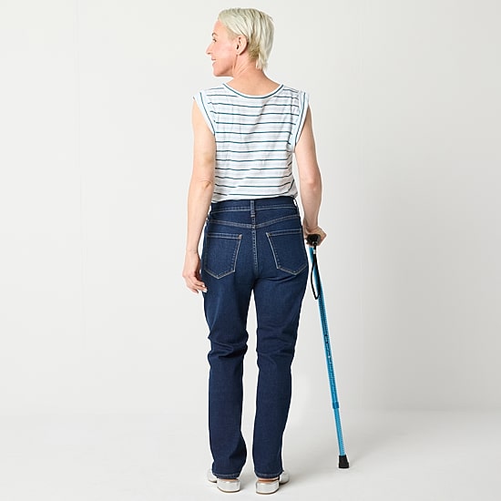 A.N.A Womens High Rise Adaptive Easy-on + Easy-off Straight Leg Jean