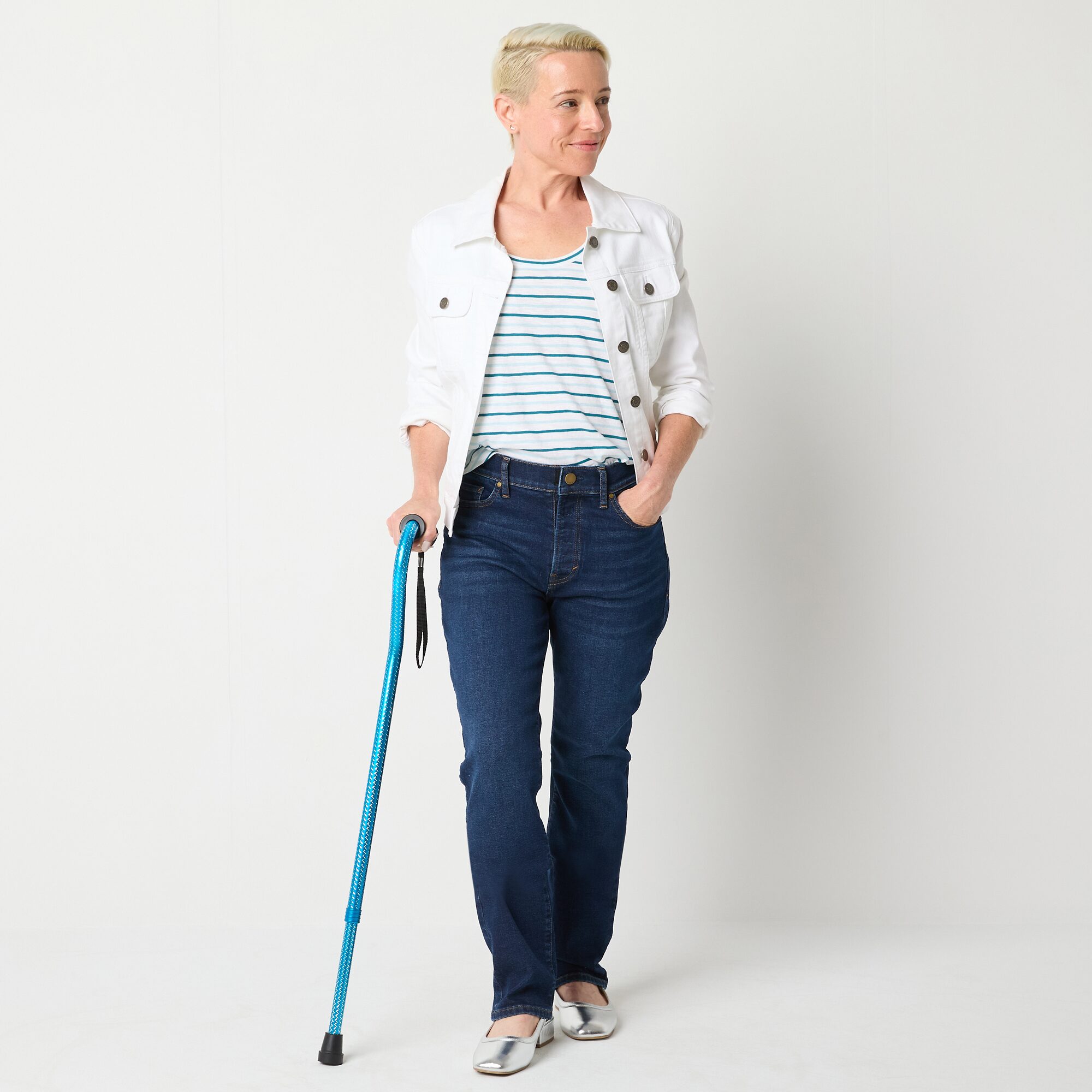 a.n.a Womens High Rise Adaptive Easy-on + Easy-off Straight Leg Jean