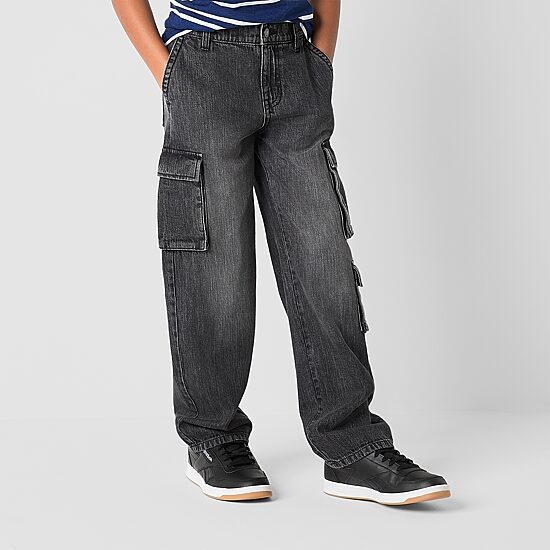 Thereabouts Little & Big Kid Boys Adjustable Waist Cargo Loose Fit Jean