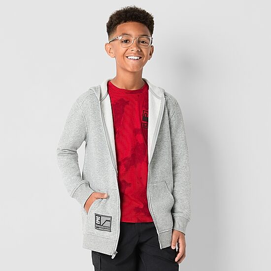 Xersion Little & Big Kid Boys Long Sleeve Fleece Zipper Active Hoodie