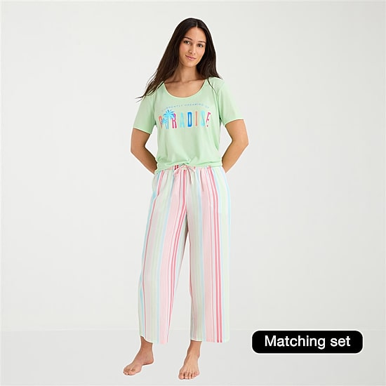 Sleep Chic Womens Poplin Pajama Capri Pant