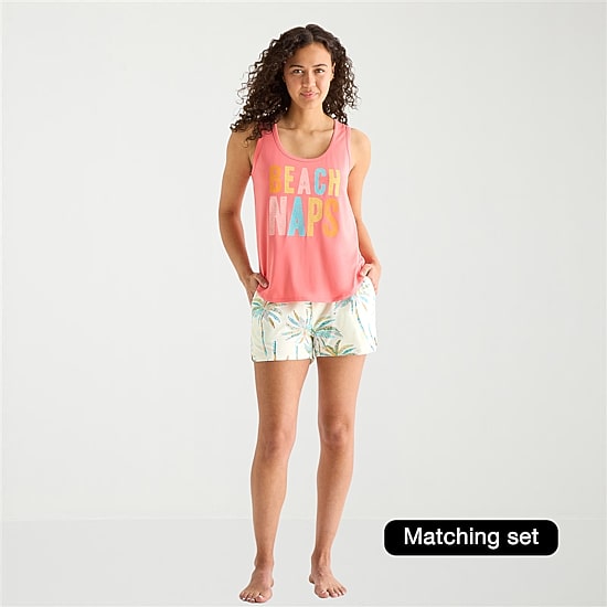 Sleep Chic Womens Scoop Neck Sleeveless Pajama Top