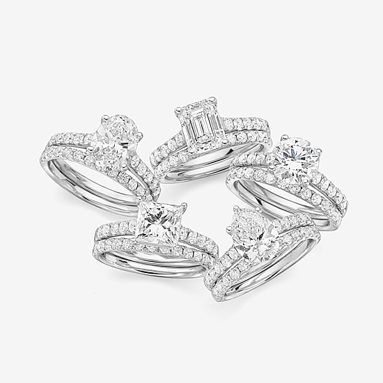 Signature By Modern Bride (H-I / Si1-Si2) Womens 2 CT. T.W. Lab Grown White Diamond 14K Gold Round Bridal Set