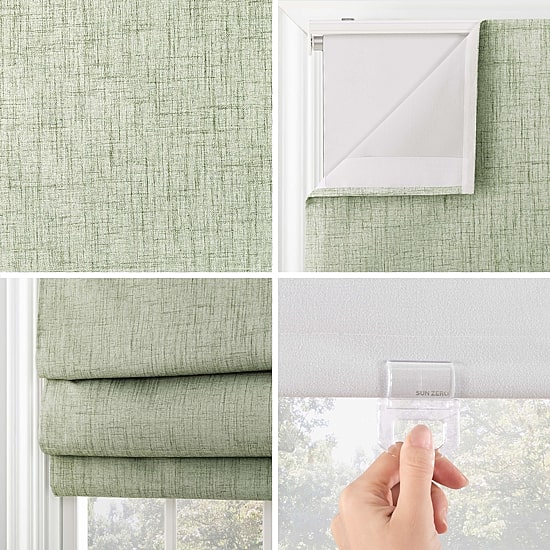 Sun Zero Somerton Energy Saving Cordless Blackout Roman Shade