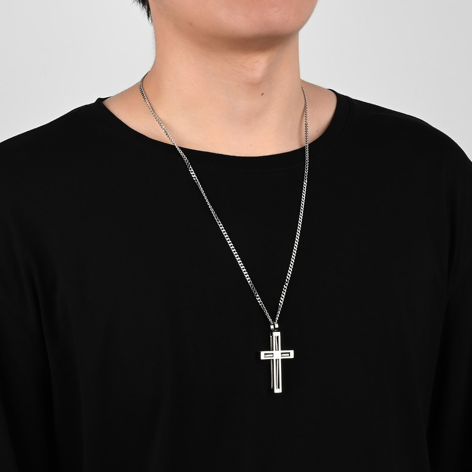 Mens Stainless Steel Cross Pendant